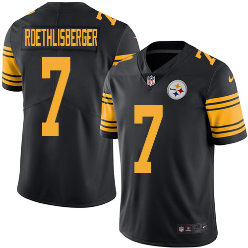 Men's Elite Ben Roethlisberger Nike Jersey Black - #7 Rush NFL Pittsburgh Steelers